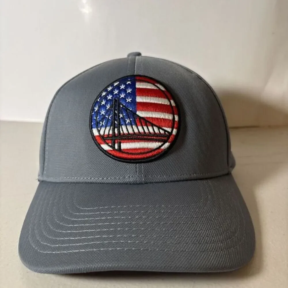 Ultra Game Golden State Warriors Grey w/ American Flag NBA Hat NEW